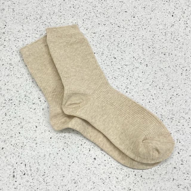 긴목양말 남여공용 긴목 골지 양말 아이보리