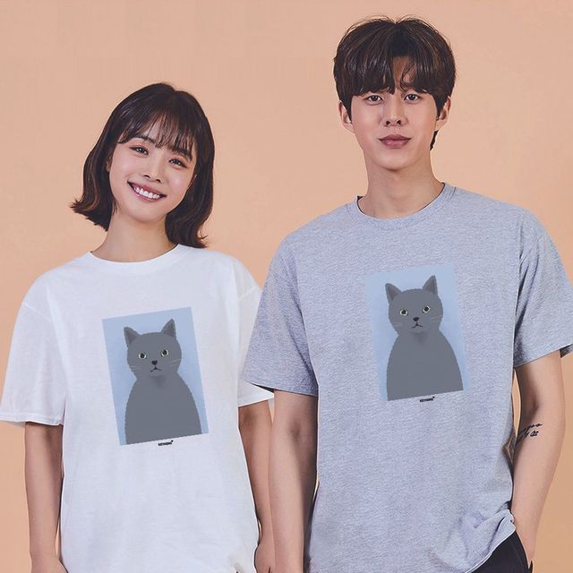 키밍 맨투맨 후드티 야옹이 여성흰티 남자티셔츠