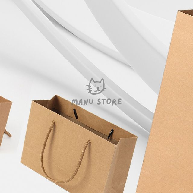답례품쇼핑백 종이가방 심플 가로형 종이 쇼핑백 10p세트 21x14cm 크라프트