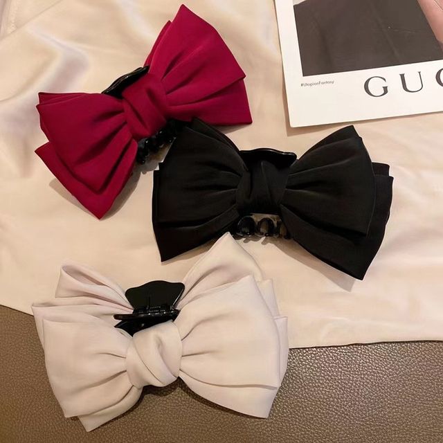 왕리본집게 올림머리 리본 핀 헤어 왕리본핀 반묶음