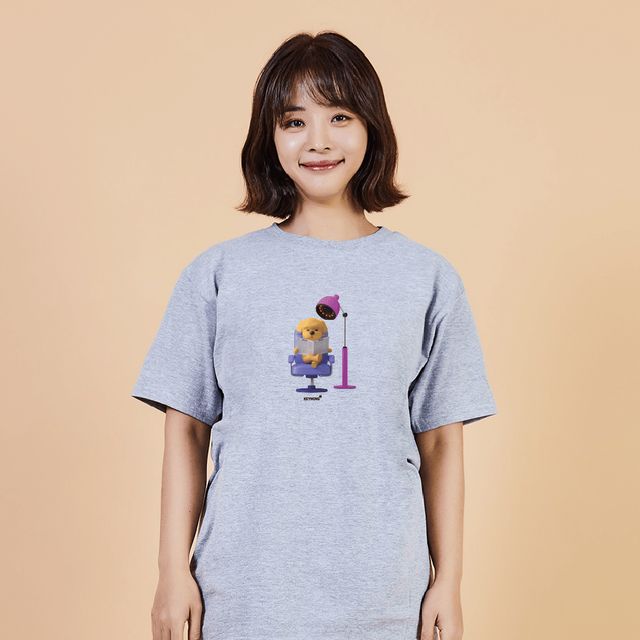 키밍 헤어샵 그래픽반팔티 커플티셔츠 - 트렌디한 미용실 직원 유니폼