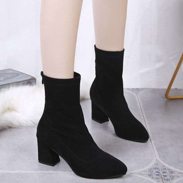 봄 신상 워커 통굽 부츠힐 부티 여자롱부츠 힐 발목