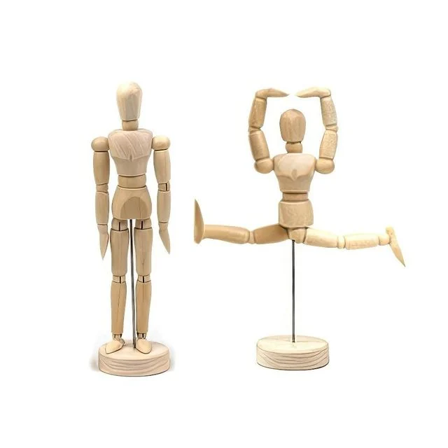 원목 나무 목각 사람 인체 모형 구체 관절 인형 미니11.4cm