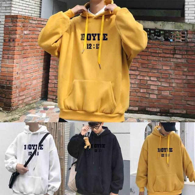 남자 긴팔 후드 기모 티셔츠 캐주얼 데일리 스타일