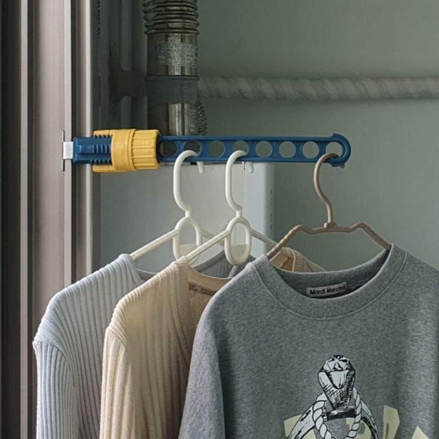8구 창틀 미니 빨래건조대 네이비