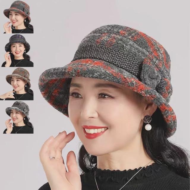 중년 여성 겨울 방한 버킷햇 - 할머니 선물용 따뜻한 벙거지 모자