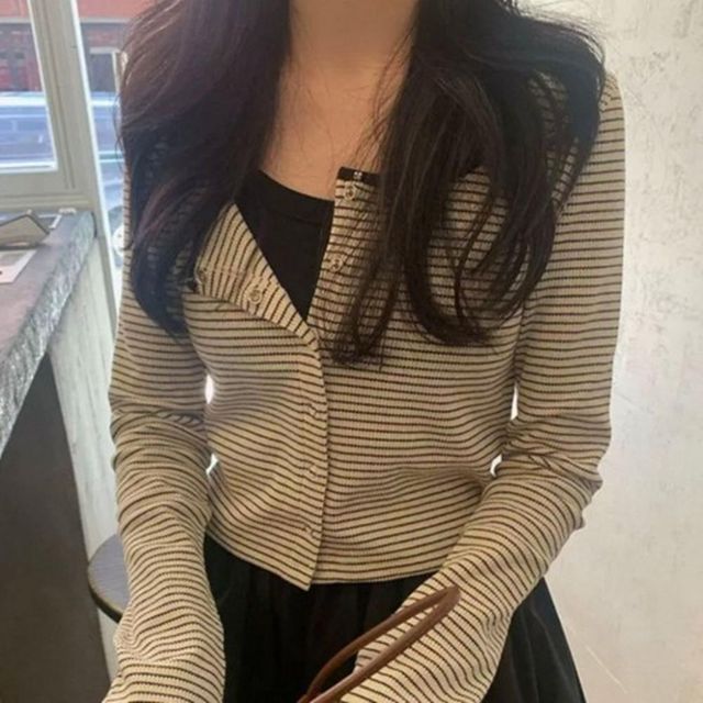 니트롱 신상 코디 여자 루즈핏 가디건 루즈핏롱 기본