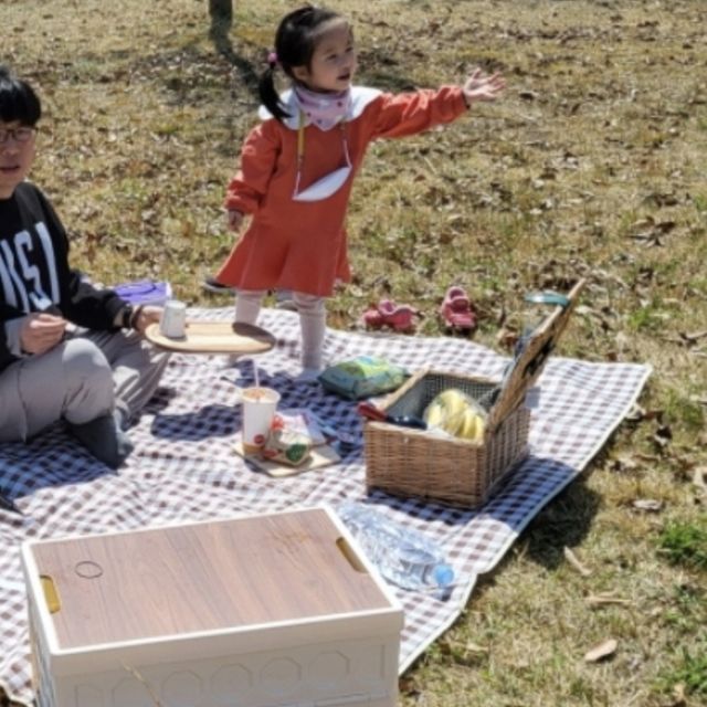 방수돗자리 체크무늬 브라운 피크닉돗자리