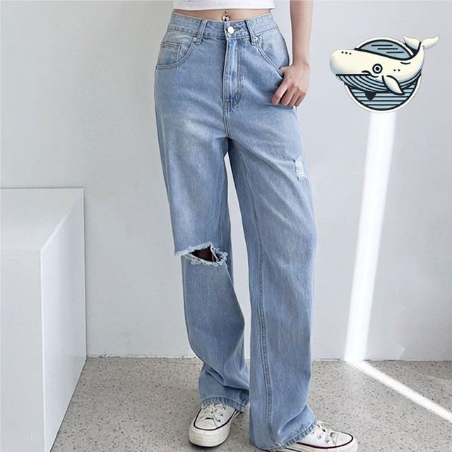 여름 데일리 와이드핏 찢청 바지 인모드 편안한