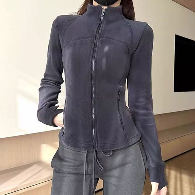 여성 슬림핏 플리스 자켓 아우터 겨울자켓 반폴라 지퍼 주머니 데일리 집업자켓