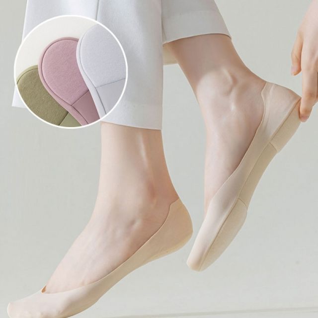여성 덧신 쿠션 방지 미끄럼 앞꿈치 뒷꿈치 실리콘 여