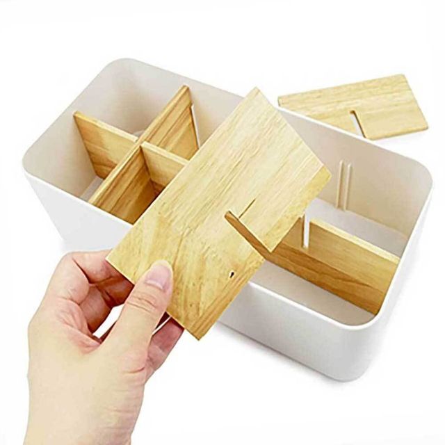 원목수납함 8칸 나무정리함 화장품수납함