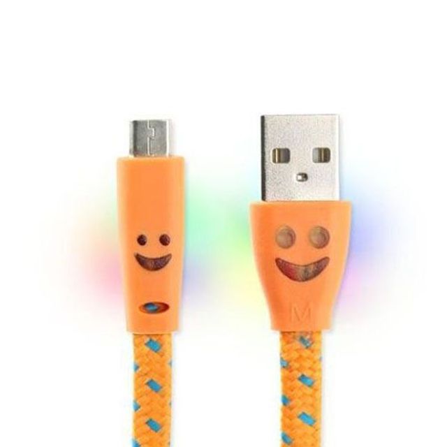 핸드폰 LED 케이블 5핀 USB 충전 케이블 1M 오렌지