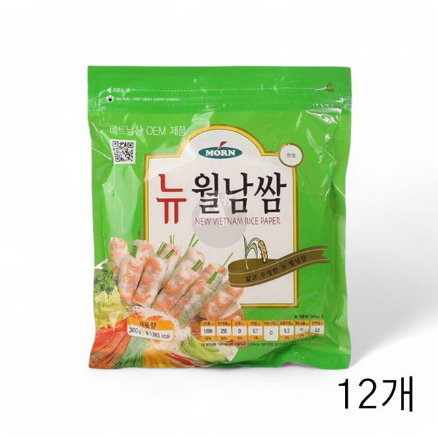 WL 몬 뉴월남쌈 16cm 원형 300g X 12개 라이스페이퍼 스프링롤 월남쌈피 베트남식자재