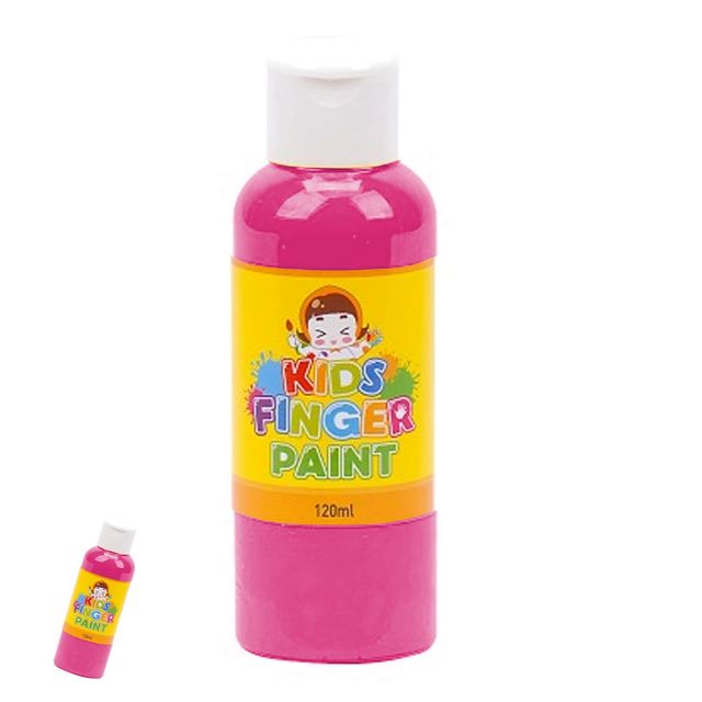 미술용품 어린이미술교육 미술놀이 핑거페인트 120ml 분홍색