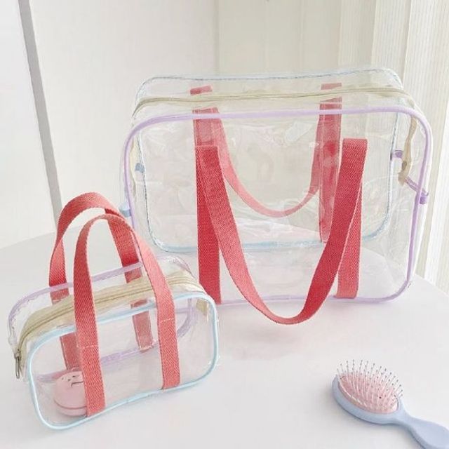 (헨리제이에스)투명 젤리 비치백 물놀이가방 호캉스