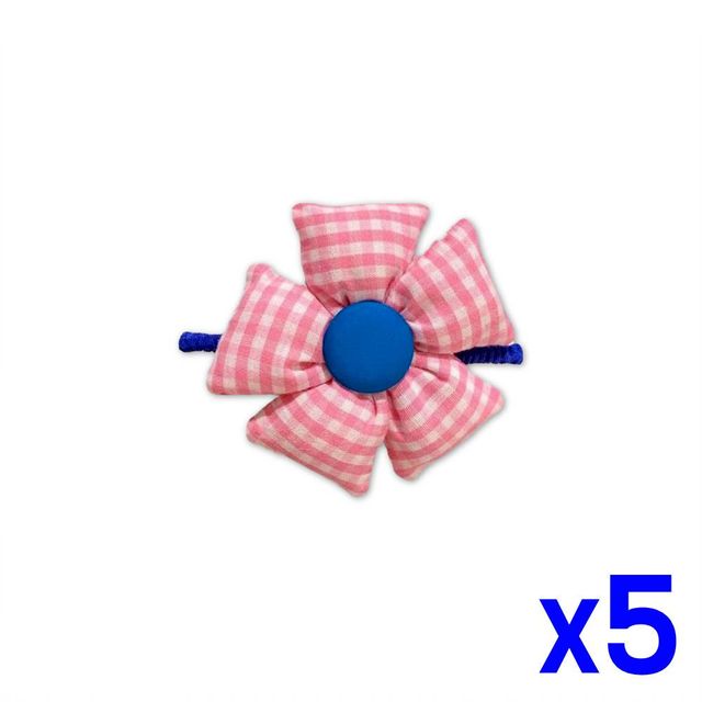 TBZ 헤어 액세서리 꽃모양 포인트 머리끈 x5개 헤어고무줄