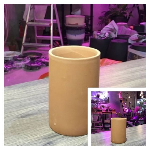 황토빛 원형 필통 9x14cm 토분 갈색화분 야외화분 베란다화분 정원화분 난간화분