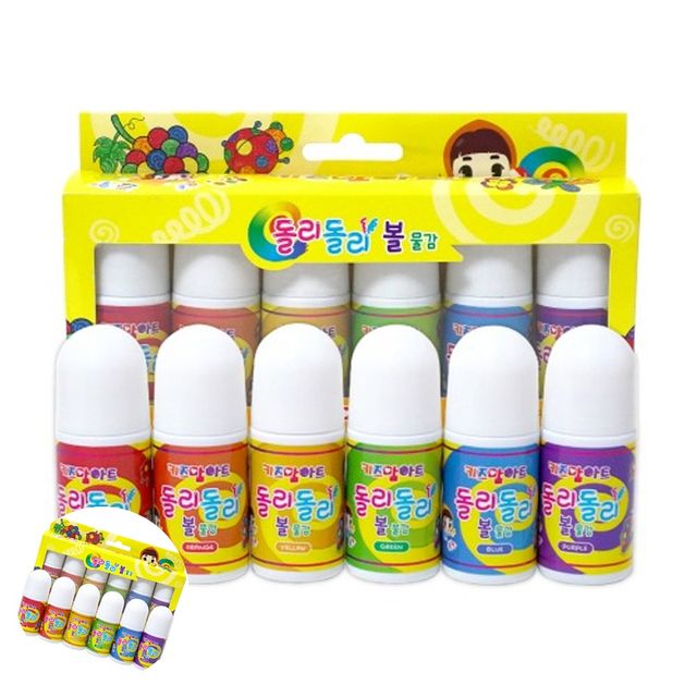 미술준비물 그림교구 돌리돌리 볼 물감 60ml x 6색 세트
