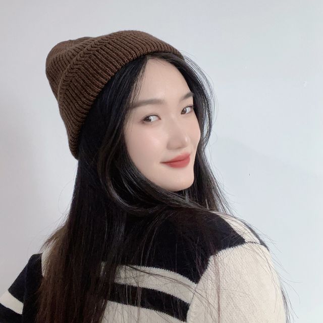 프리덤 니트 비니 브라운 패션비니 방한 모자