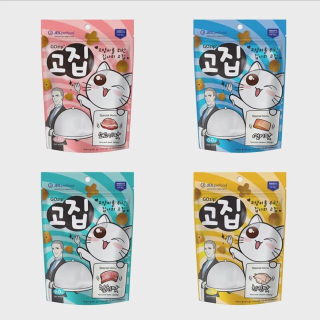 고양이 간식 고집 4종 소고기 연어 참치 치킨 60g