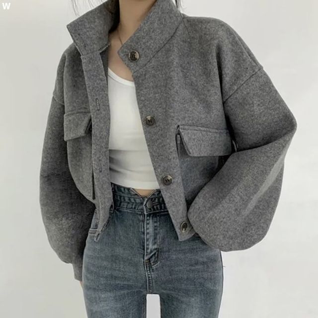  3컬러 여성 크롭 코트 LK-J041