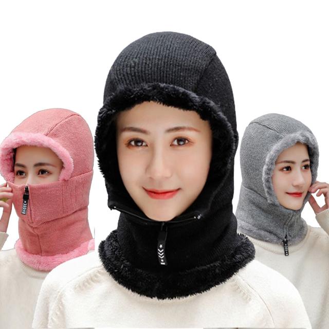 여성용 전체 안감퍼 핫 지퍼 방한 모자 ST-4903