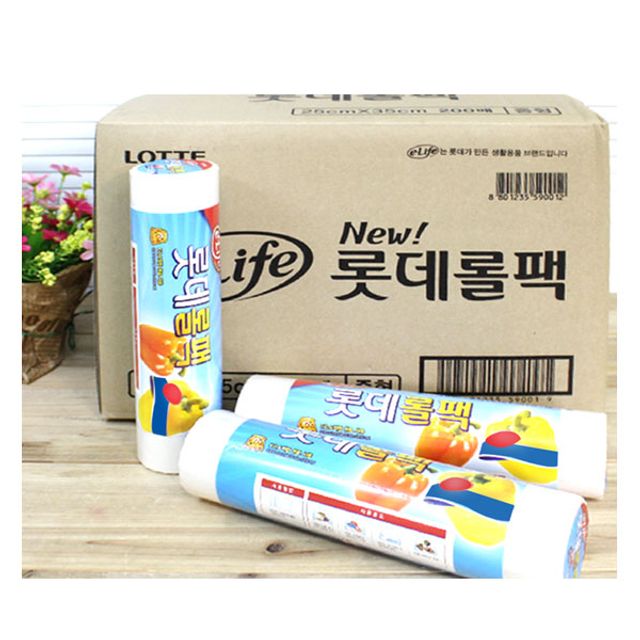 혜명몰 (BOX)롯데롤백(A)30X40X500매_12개입 포장비닐봉투 야채봉투 위생팩 롤비닐백 위생롤백