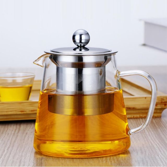 비타리토 스테인리스 거름망 내열유리 티포트 550ml