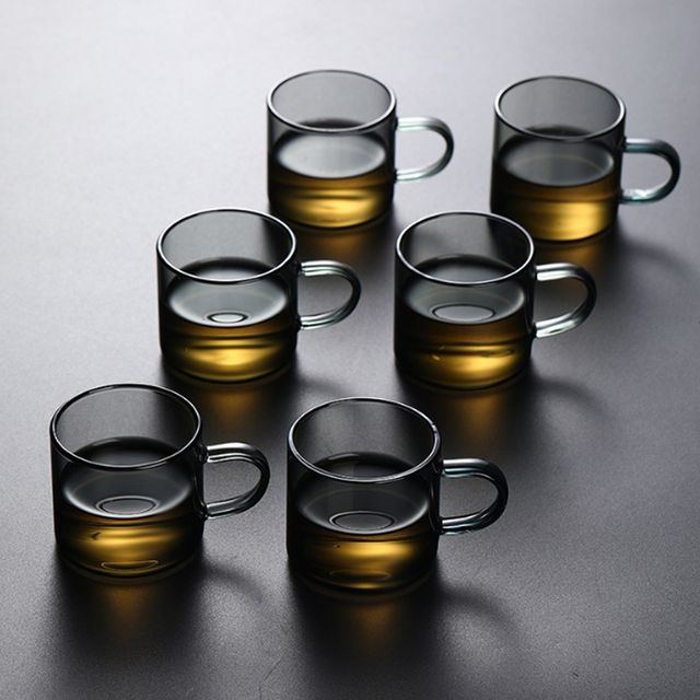 손잡이 내열유리 찻잔세트 카페 유리잔 6p세트 100ml