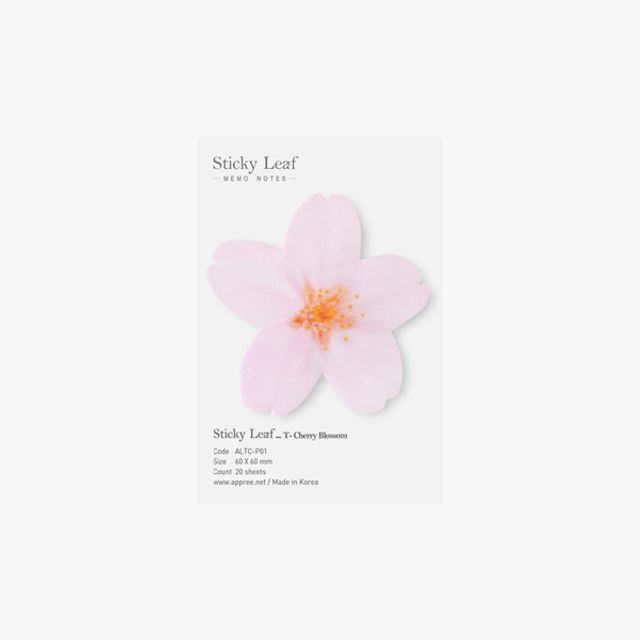 투명벚꽃 스티키리프 점착메모지 Pink S 3개묶음 깔끔한 사무용 필수템