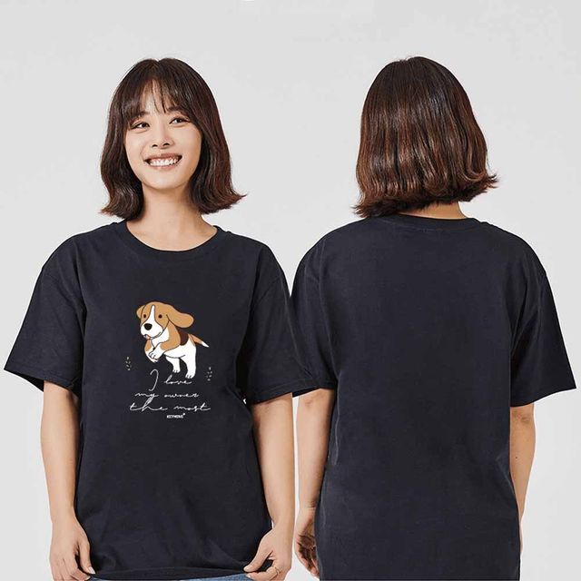 강아지45 반팔티 라운드 가족티 커플티 단체티 동호회