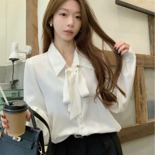 여성 드레스셔츠 올데이 보우 칼라 블라우스