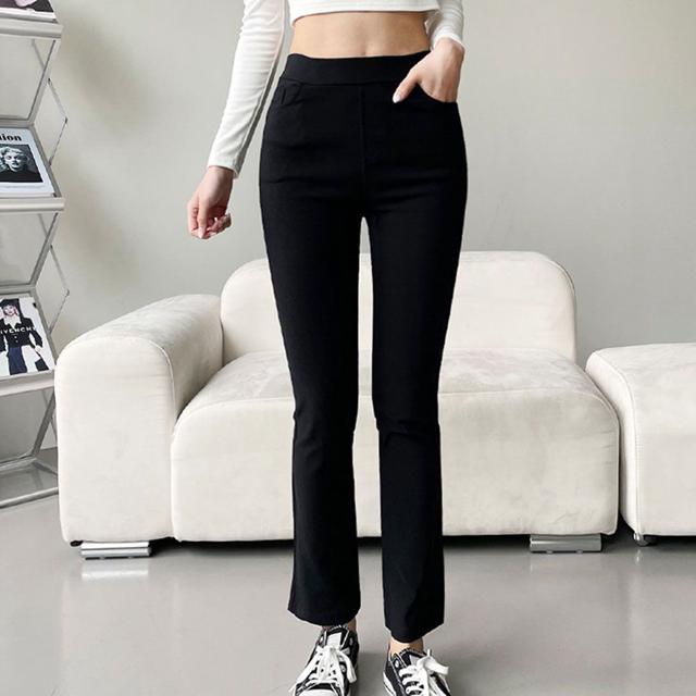 스판 밴딩 부츠컷 나팔 팬츠 여성 빅사이즈 2XL 바지