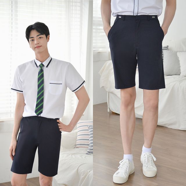 남자 교복 반바지 네이비, 허리조절 빅사이즈 6XL