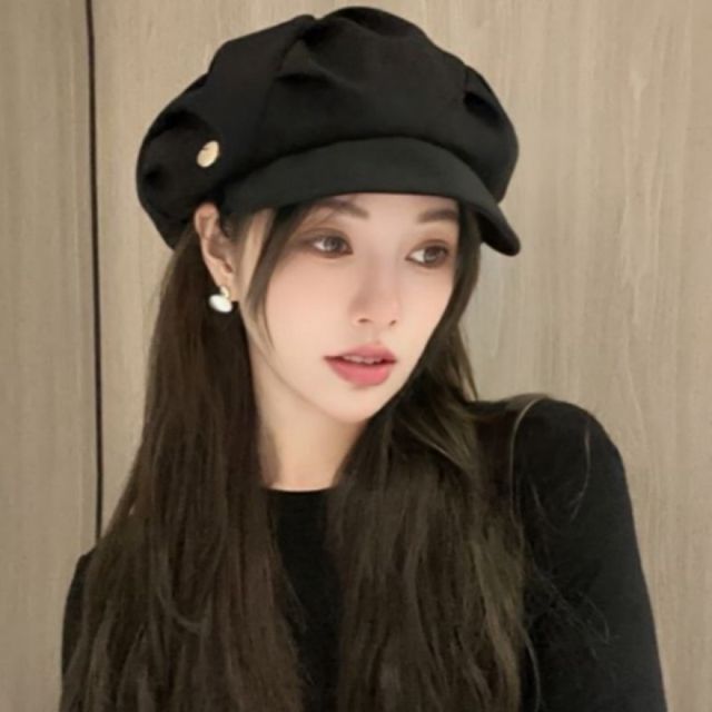 라인 빵모자 캡모자 스타일리쉬 베레모 챙 있는 모자 뉴스보이캡