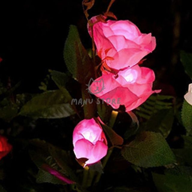 산책로 경관조명 장미 LED 태양광 꽃정원등 핑크