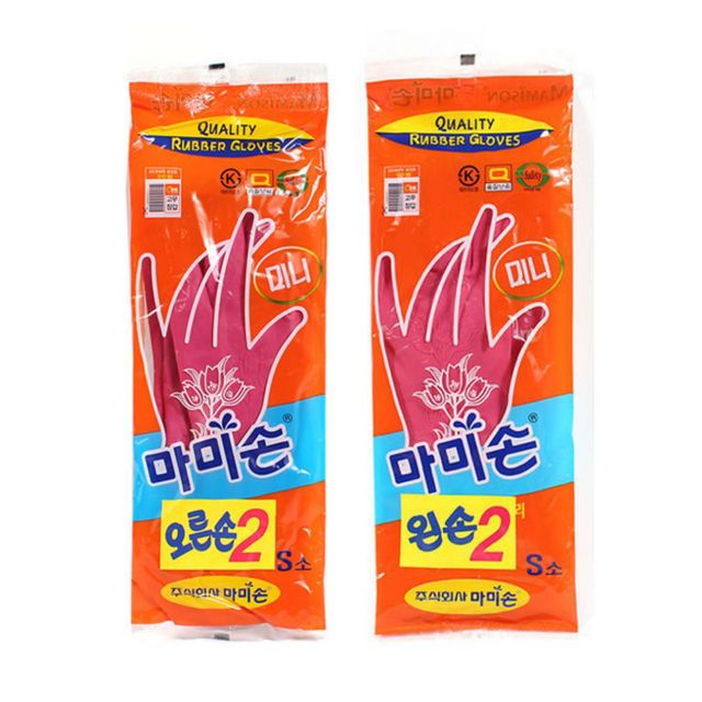 마미손 미니 고무장갑 분홍 소 S 한손고무장갑 오른손 왼손2개