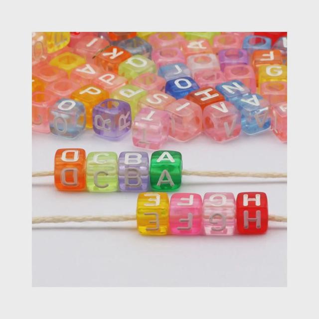 사각 반투명 비즈 100pcs