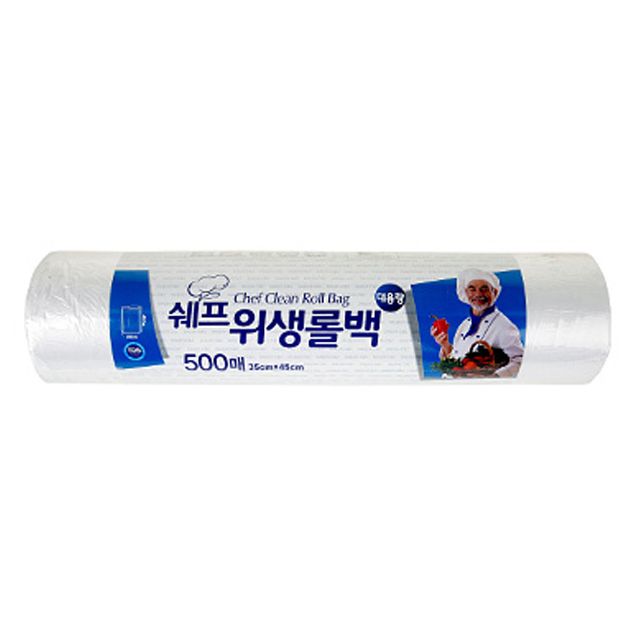 혜명몰 쉐프롤백 35cmX45cmX500매 주방비닐팩 비닐봉투 위생비닐봉투 위생롤백 위생팩