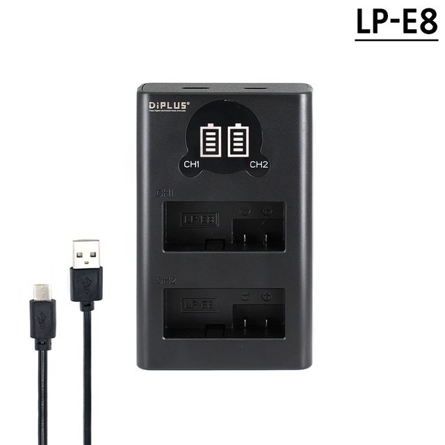 LP-E8 호환 LCD 듀얼 충전기 C타입5핀겸용