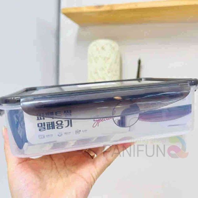 냉장고 반찬용기 사각 밀폐용기, 투명 직사각 보관통