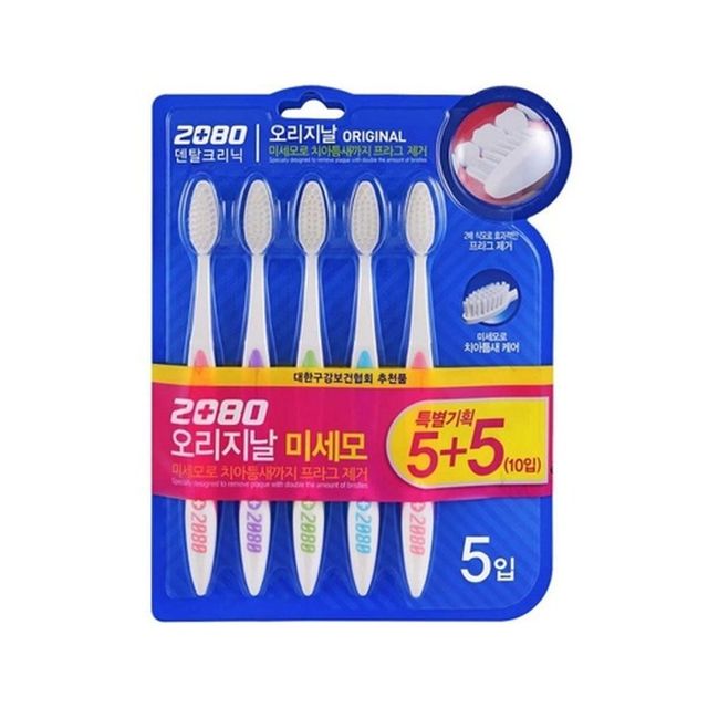 (애경) 2080칫솔 오리지날 미세모 5+5 (8개입)