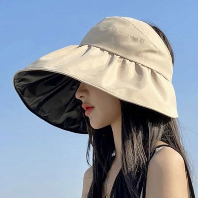 셔링 여자 벙거지 베이지 여름여성모자 여성벙거지모자
