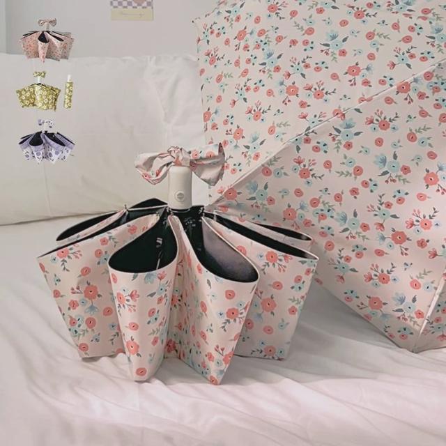 자외선차단 자동 3단 암막 우산 양우산 플라워 접이식