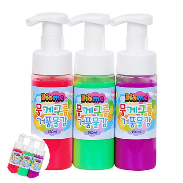 어린이미술교육 미술교육 미술놀이 뭉게구름 거품물감 150ml 3색 B세트