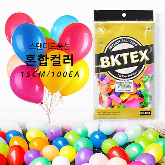 TBZ 이벤트풍선 스탠다드 혼합 칼라풍선(15cm 100개입)