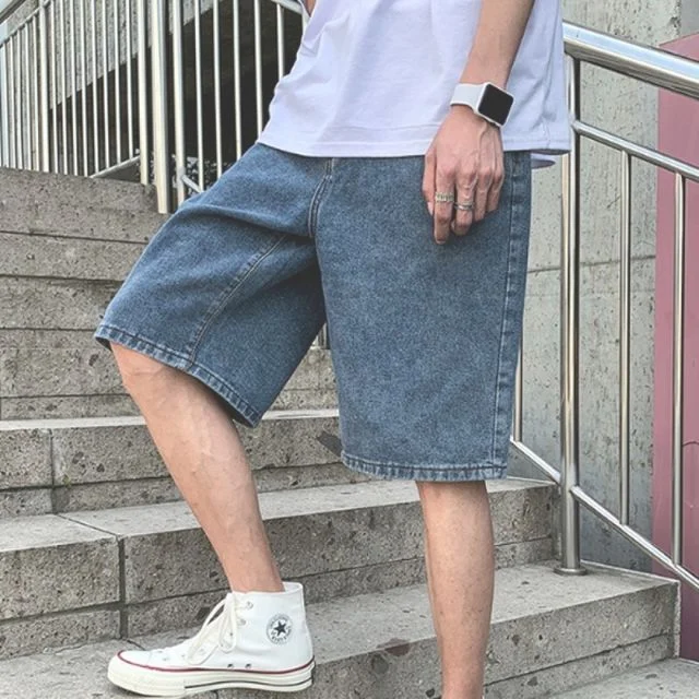 반바지 데님 청바지 컷팅 남성 와이드팬츠 베이직 팬츠 여름 여름데님