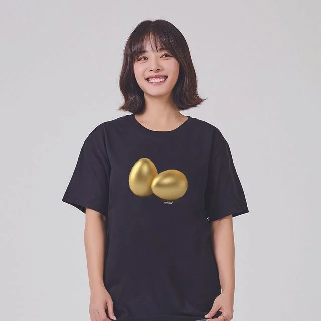 키밍 GOLDEN EGG 데일리룩 기본티셔츠 빅사이즈