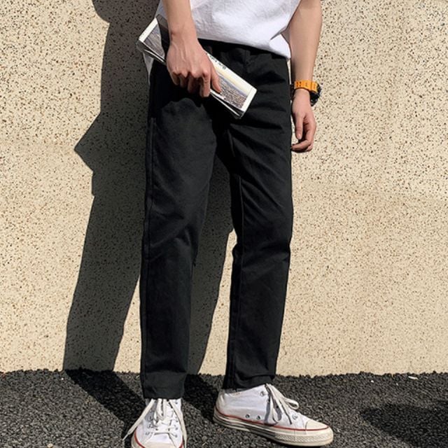 20대 학생 캐주얼 패션 면바지 캠퍼스룩 데일리 코디